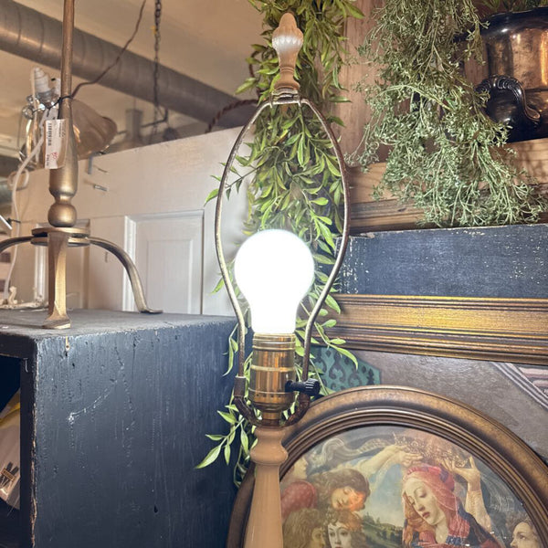 White floral Lamp as found