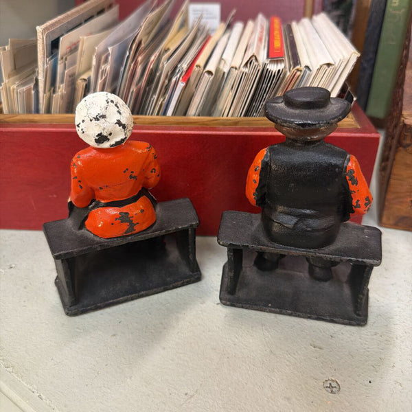 Vintage cast iron bookends Amish Couple
