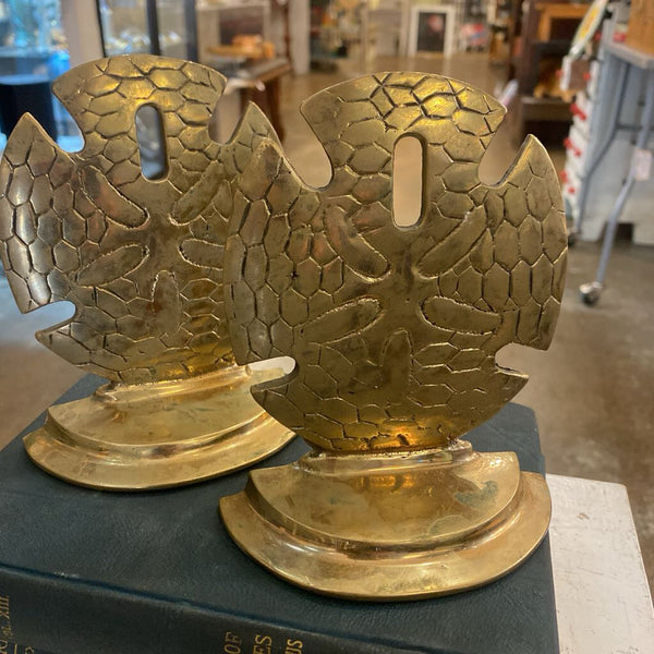 Vintage Brass Sanddollar Bookends 4"w x 4.5"h