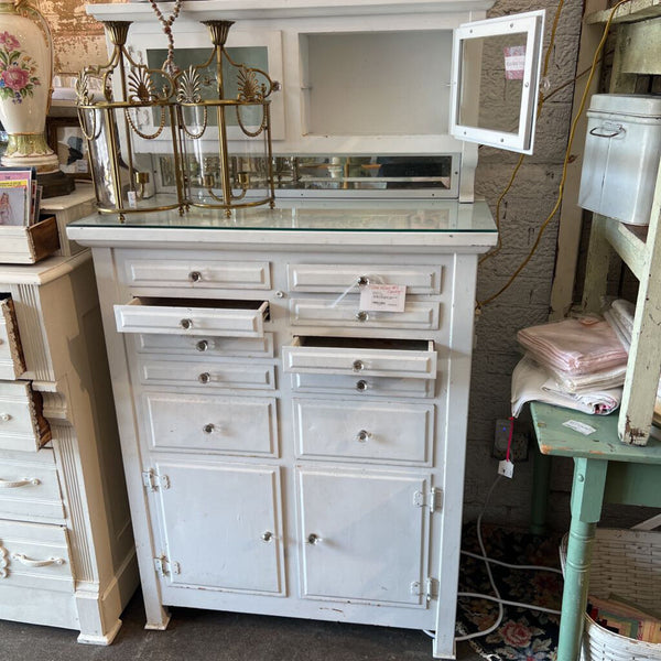 Vintage White Dental Cabinet 34w 60h 15d IN STORE P/U ONLY