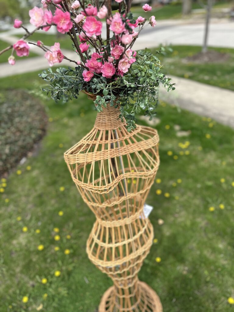 WOVEN DRESS FORM 60"H x 16" W x 16"D. GREENS & FLORALS NOT INCLUDED