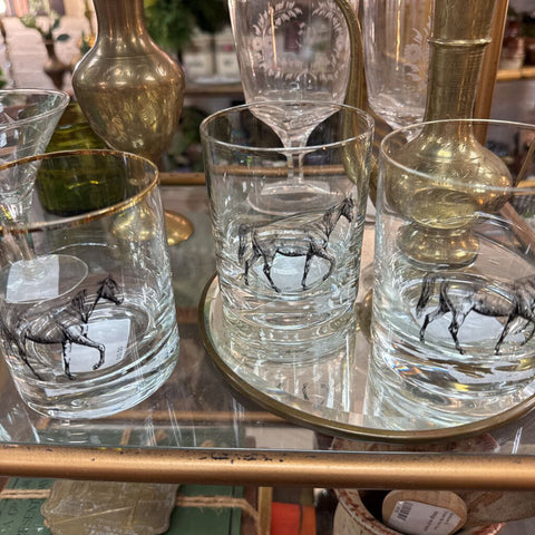 Horse rocks glass