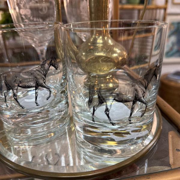 Horse rocks glass
