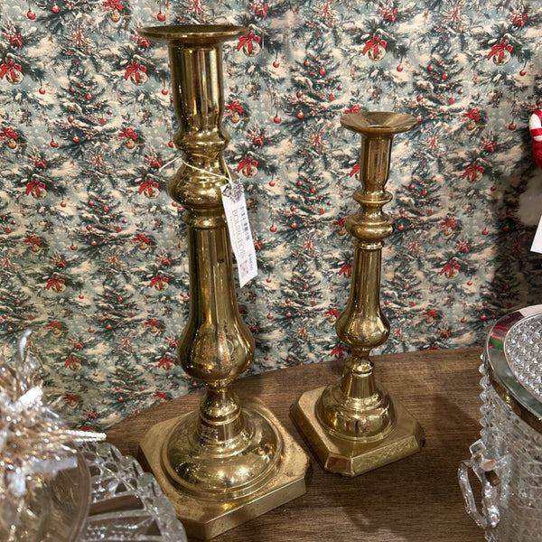 Set of Virginia Metalcrafters Harvin Solid Brass Candlesticks 15.5" and 12.5". ***IN STORE PICK UP ONLY