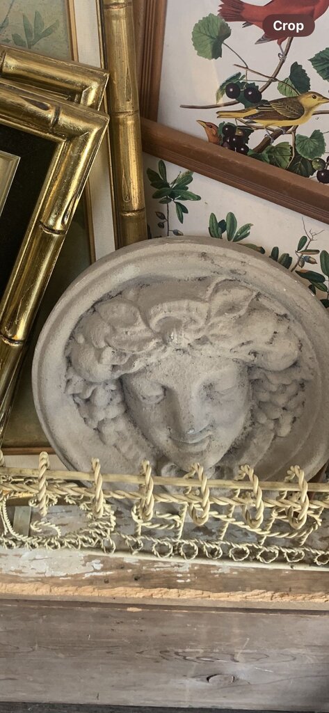 Vintage stone Medusa garden plaque