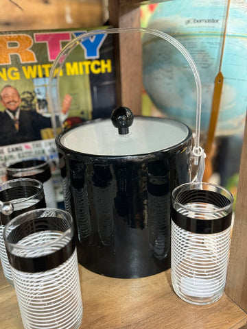 Black vintage ice bucket