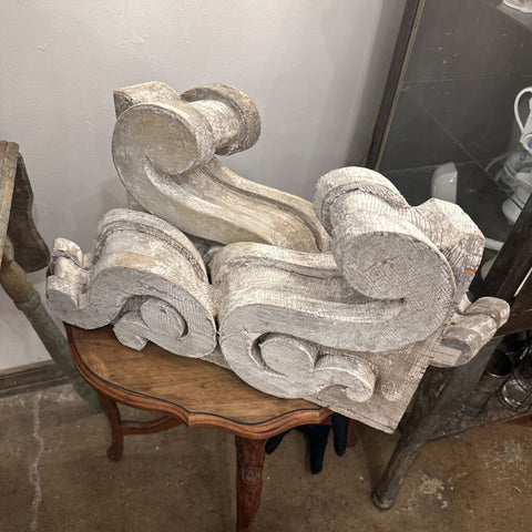 PAIR CHIPPY VINTAGE CORBELS