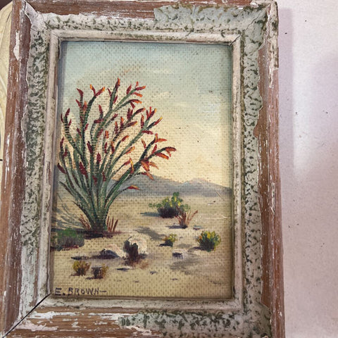 Beach scene 6 1/2" x 8 1/2", oil, signed E. Brown