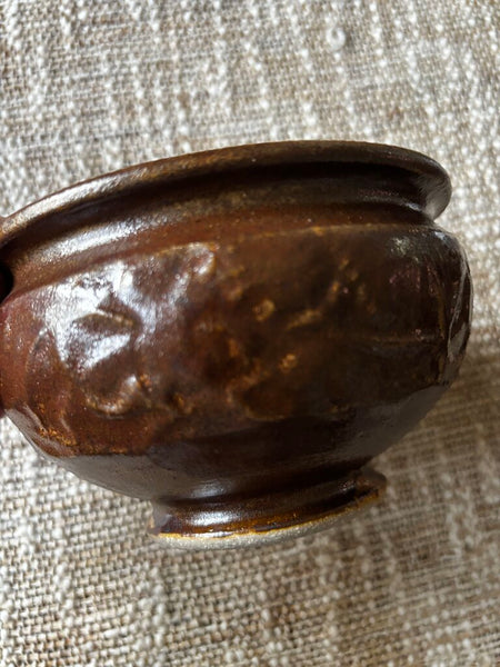 Vintage Brown Pottery Bowl