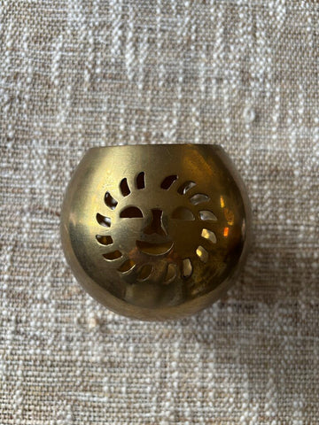 Vintage Brass Sun Votive Holder