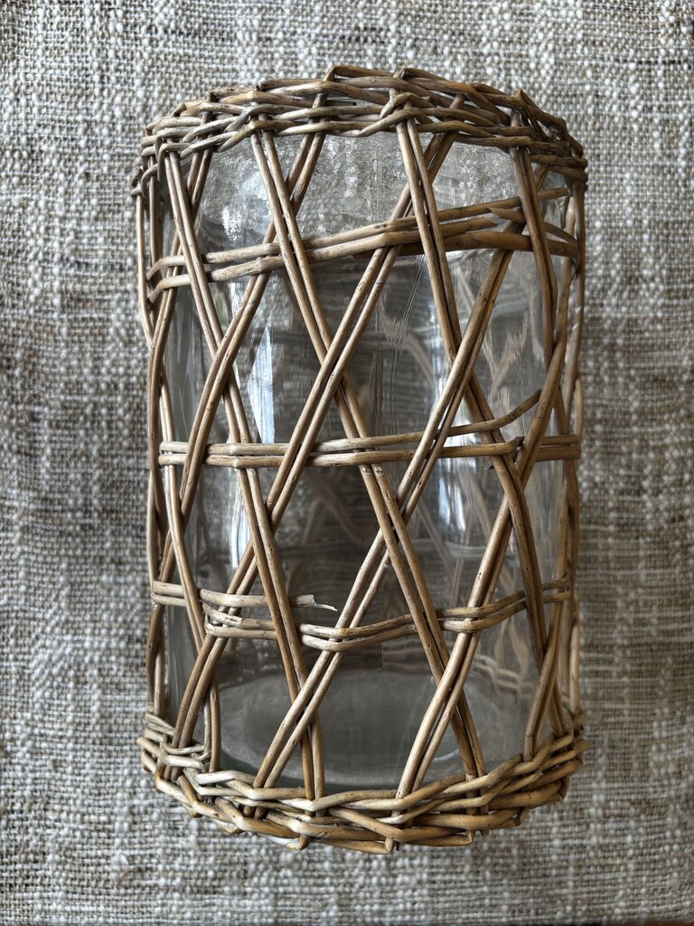 Wicker Glass Vase