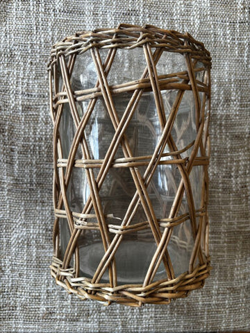 Wicker Glass Vase