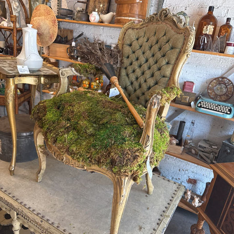 French Antique Moss Chair~ Pick Up in Store