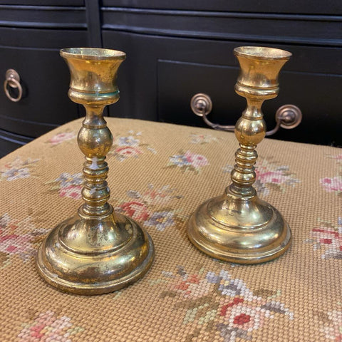 Vintage Brass Candlesticks (PAIR)
