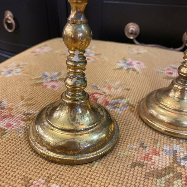 Vintage Brass Candlesticks (PAIR)