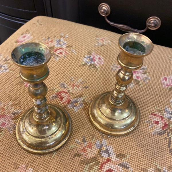 Vintage Brass Candlesticks (PAIR)