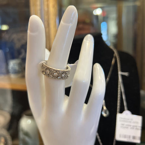 Tacori Ster.ing and CZ eternity band, NOT SIZEABLE