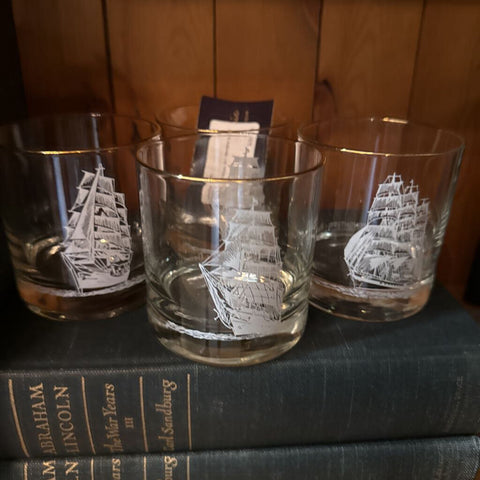 Set of 4 Houze Art Maritime Ship Glasses