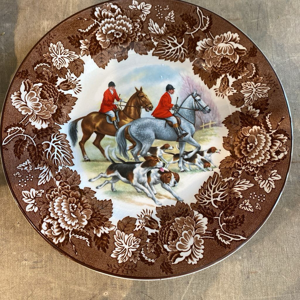 Vintage Fox Hunt Ironstone Plate 10" dia
