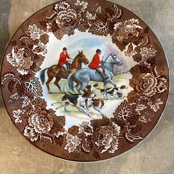 Vintage Fox Hunt Ironstone Plate 10" dia