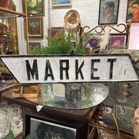 Vintage market street sign