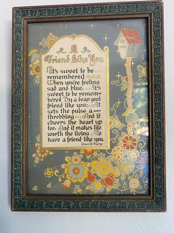 Framed "A Friend Like You" Vintage Artwork 6" x 8"