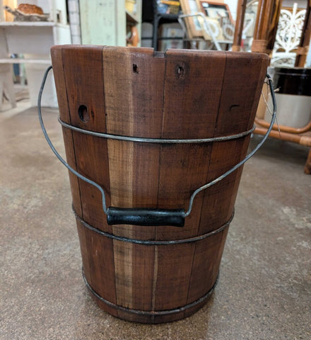 Antique Wooden Bucket 16x11