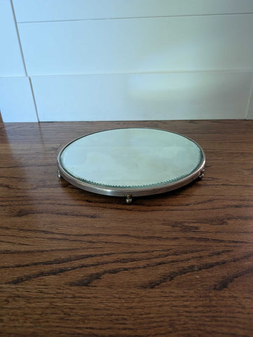 Antique Silver Mirror Plateau 12"
