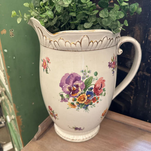 Large Floral Pitcher