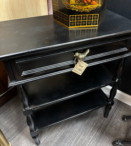Black Table w/Bird Pull 31.25H x 25.75W x 14.25D (in store PU)