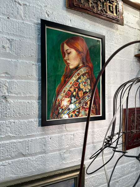 Watercolor portrait artist signed and framed FIRM