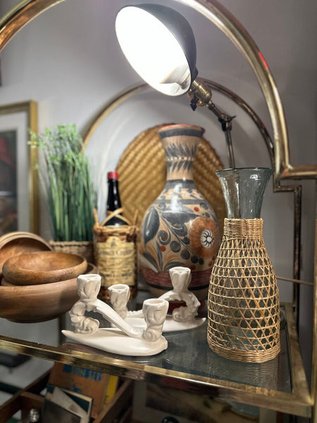 Pair of off white vintage candle holders