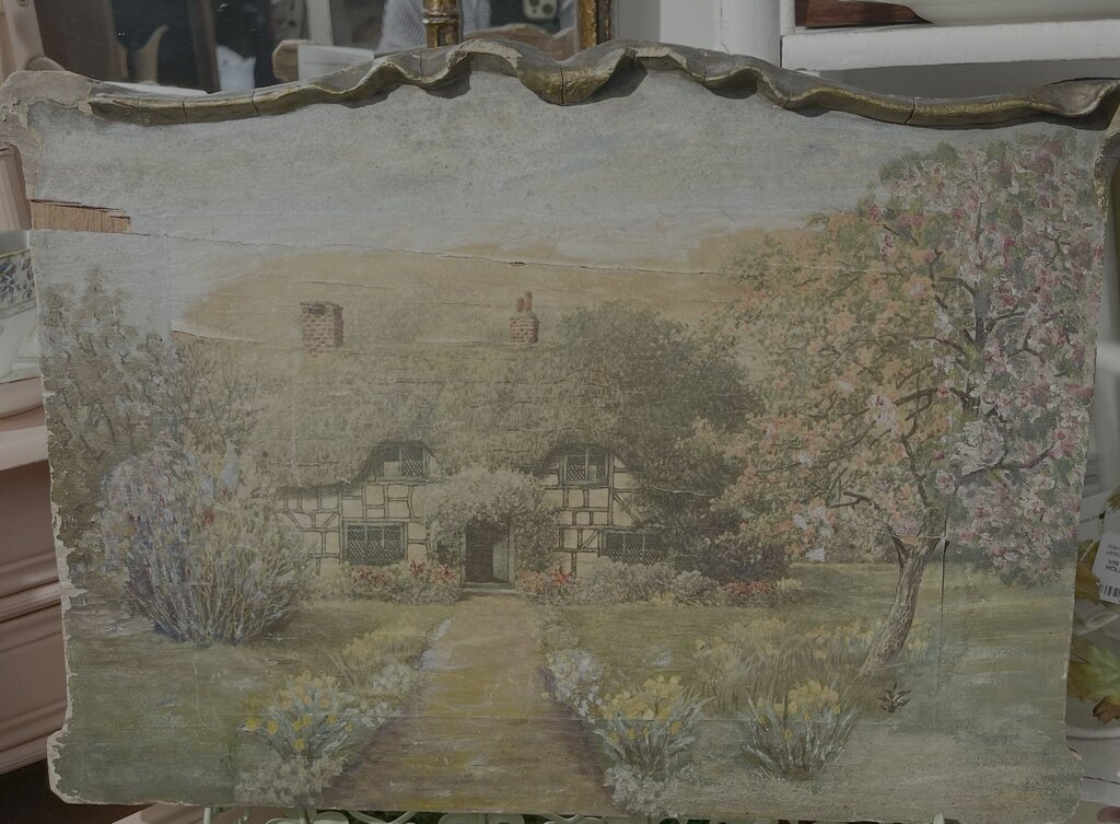 Antique 1920's English cottage on board as is