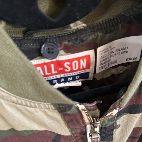 ALL-SON BRAND Camo jacket size Medium