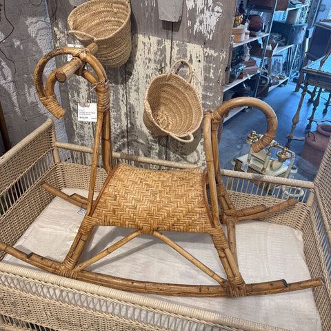 Vintage Woven MCM Rocking Horse~