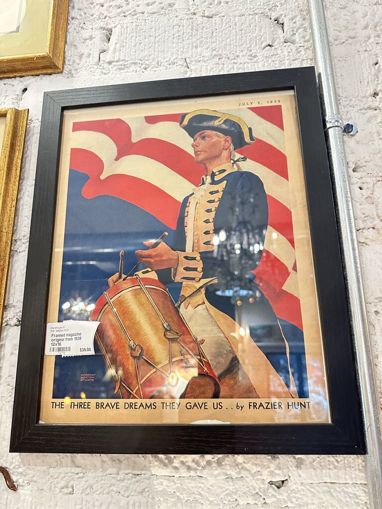 Framed magazine original from 1938 12x16