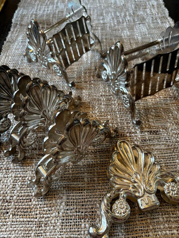 Vintage Silver-plate Utensil Holders set of 6