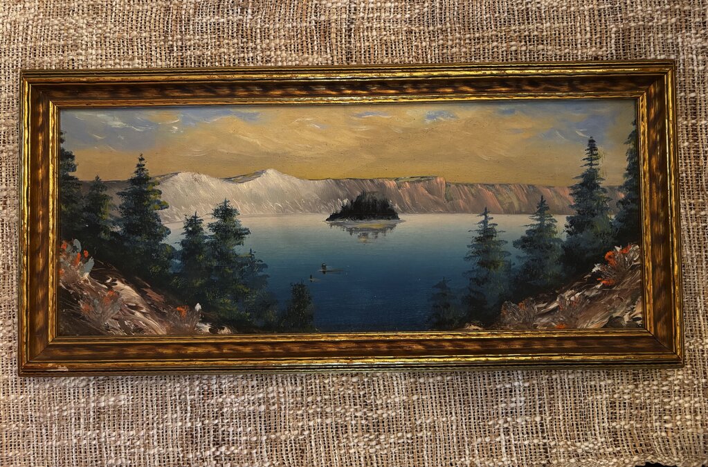 Antique Framed Lake Painting