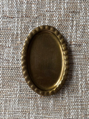 Vintage Small Brass Tray w/ Rope Trim