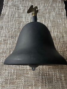 Vintage Black Metal Bell w/Brass Eagle