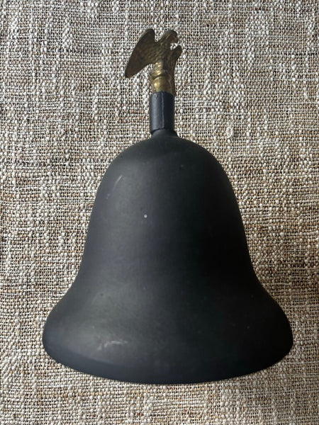 Vintage Black Metal Bell w/Brass Eagle