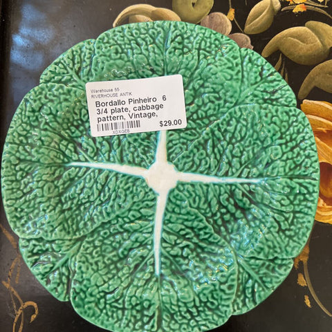 Bordallo Pinheiro 6 3/4 plate, cabbage pattern, Vintage, marked