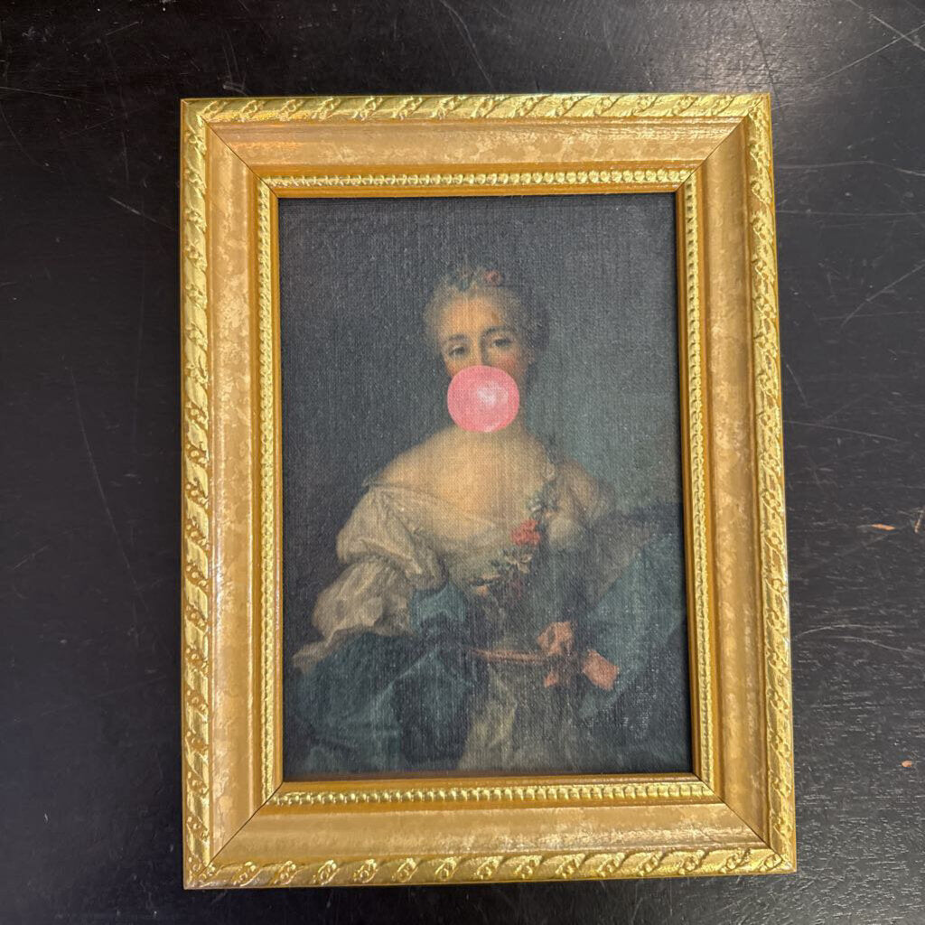 LADY WITH BUBBLE GUM 9X7
