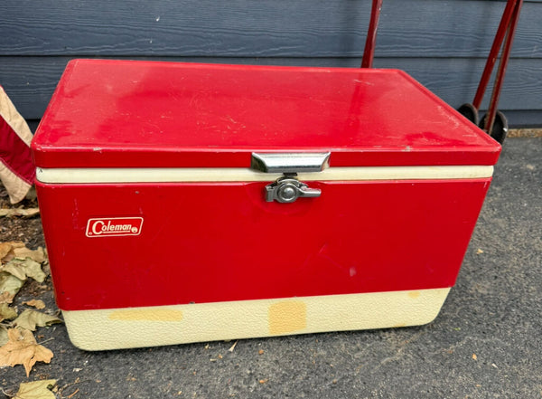Red Coleman Vintage Cooler H1163 Pick Up Only