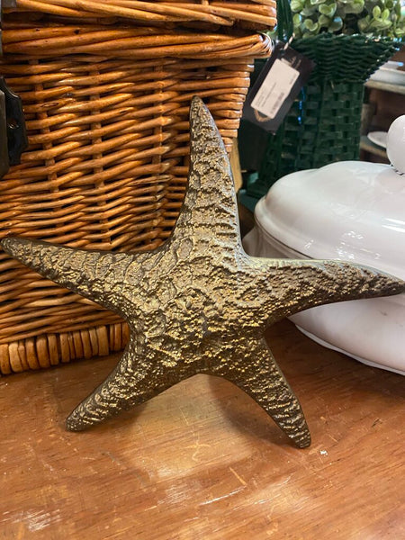 Vintage Brass Hanging Starfish 8" diameter