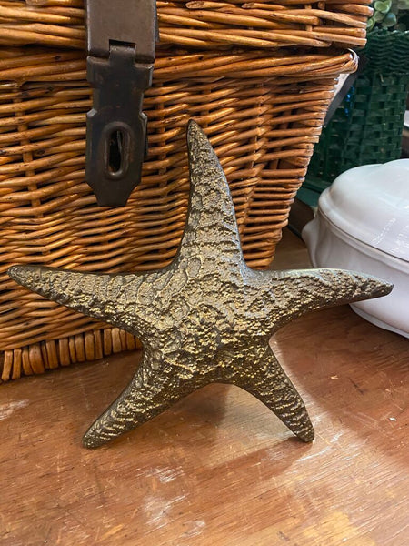 Vintage Brass Hanging Starfish 8" diameter