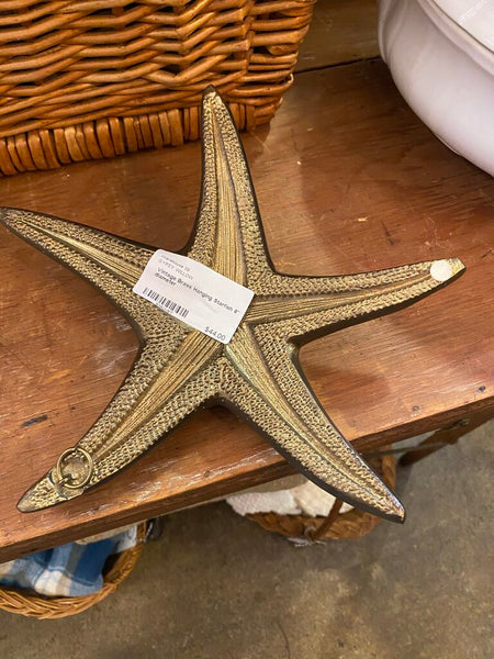 Vintage Brass Hanging Starfish 8" diameter
