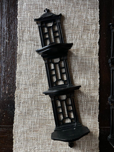 Pair of Vintage Syrocco Pagoda Style Shelves (as found)