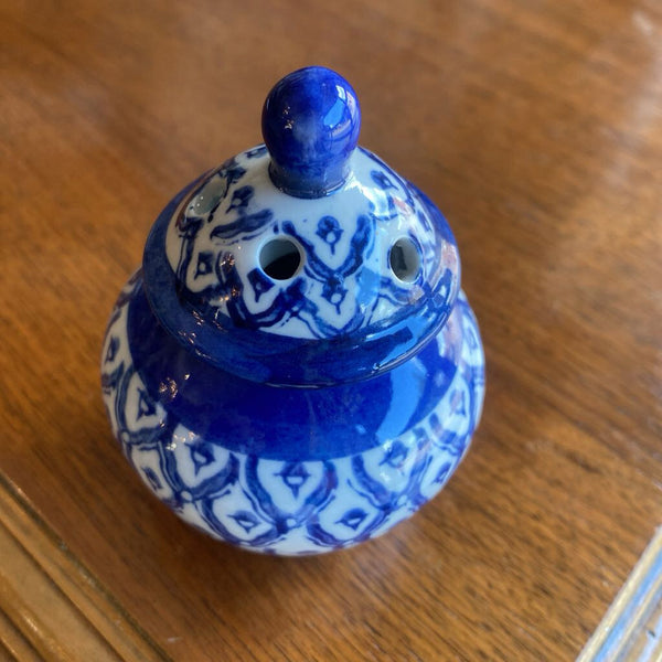 Vintage Petite Blue and White Ginger Jar 3" x 4"