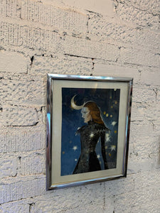 Signed women with moon portrait